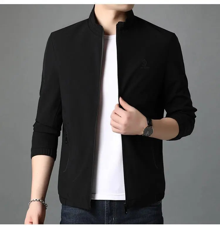 Men's Casual Stand Collar Zipper Windbreaker