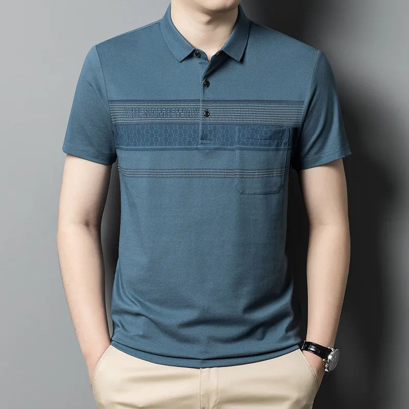 Men's Cotton Short Sleeve Streetwear Polo Shirt