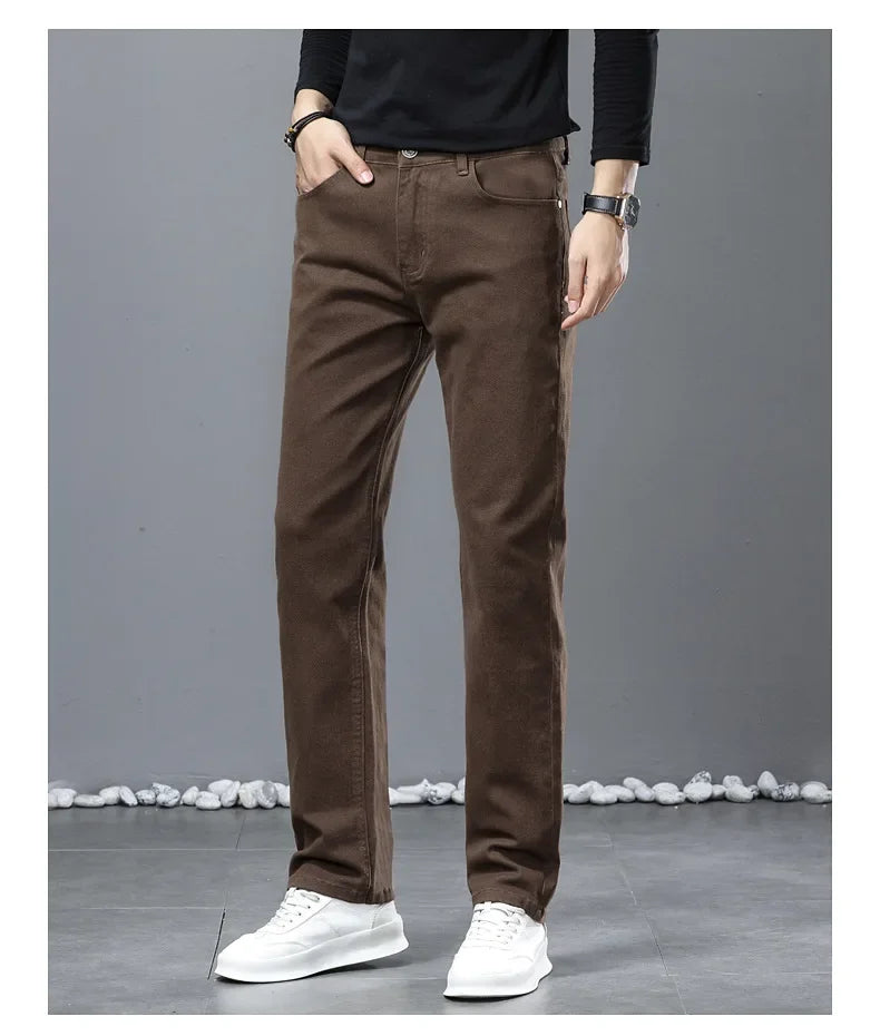 Men's High-Waist Loose-Fit Straight-Leg Jeans