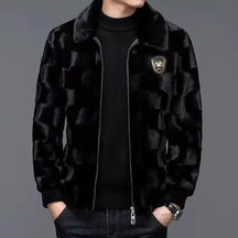 Men's Faux Fur Leather Winter Overcoat