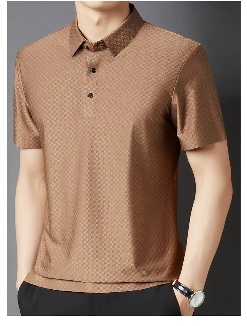 Men's Loose Fit Korean Casual Polo Shirt