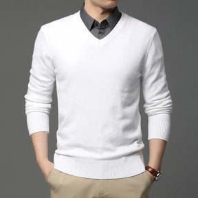 Men's High-Quality Woolen V-Neck Pullover Sweater