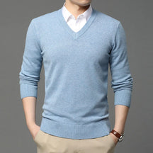 Men's High-Quality Woolen V-Neck Pullover Sweater