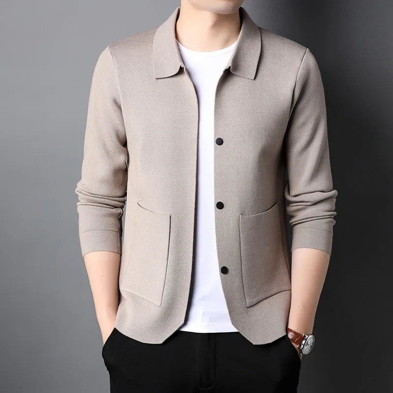 Men's Premium Knitwear Lapel Cardigan Sweater