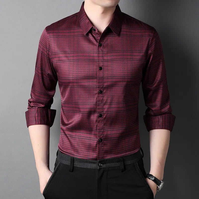 Men's Striped Long Sleeve Non-Iron Shirt