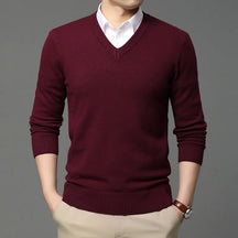 Men's High-Quality Woolen V-Neck Pullover Sweater