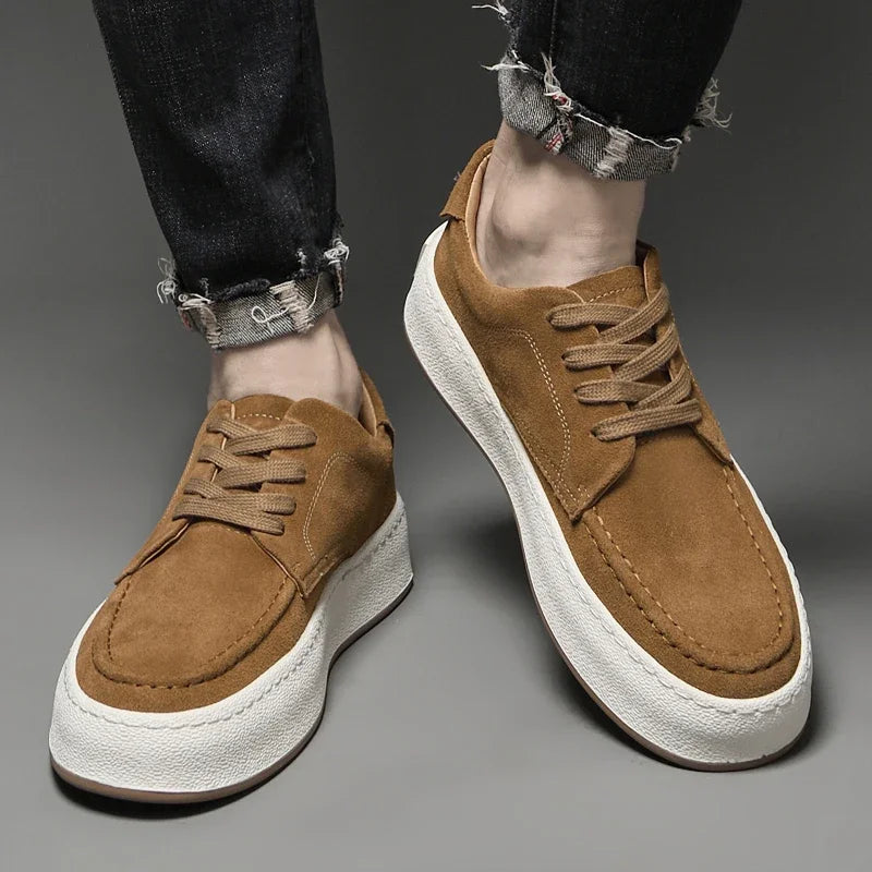 Men's Suede Leather Slip-On Oxford Flats