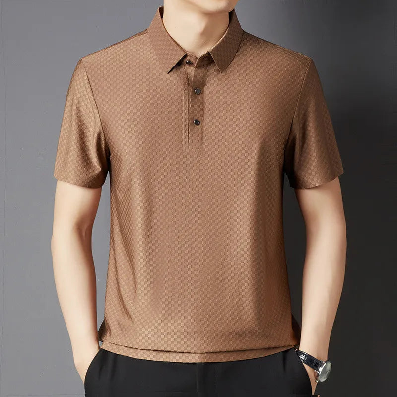 Men's Loose Fit Korean Casual Polo Shirt