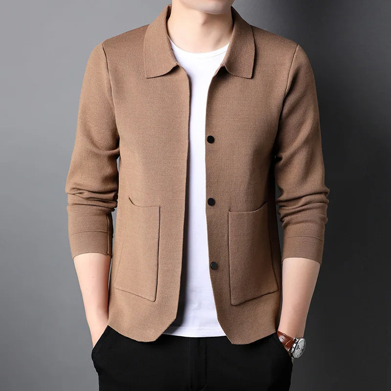 Men's Premium Knitwear Lapel Cardigan Sweater