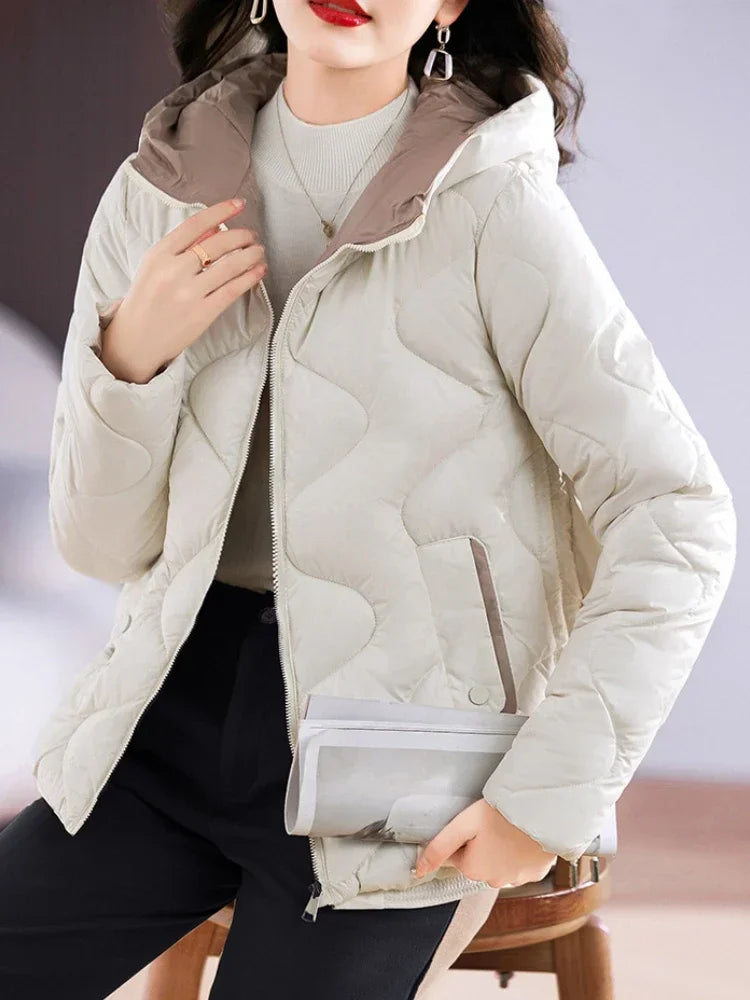 Women's Hooded Quilted Cotton Parka