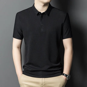 Men's Solid Color Short-Sleeve Casual Polo Shirt