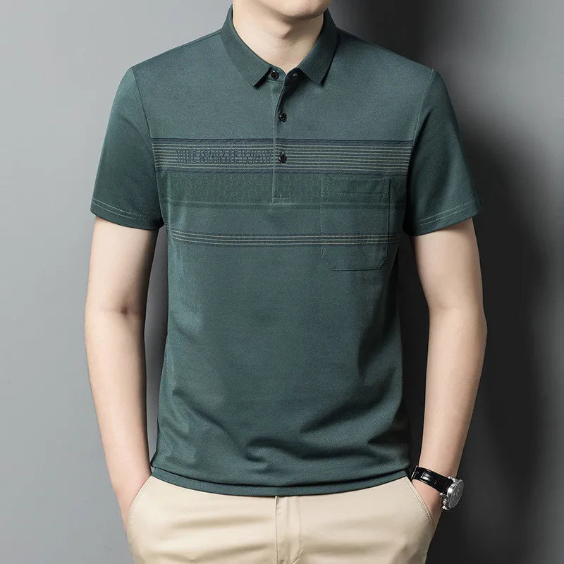 Men's Cotton Short Sleeve Streetwear Polo Shirt