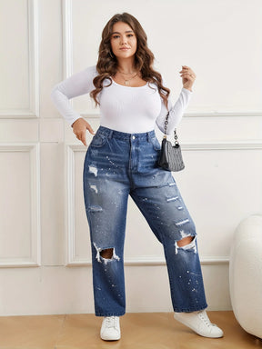 Women's Trendy Plus Size Distressed Jeans